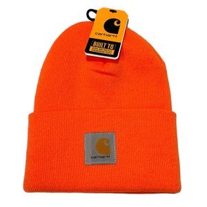 NWT Carhartt Cuffed Beanie Acrylic Watch Hat Electric Coral Neon Unisex OS